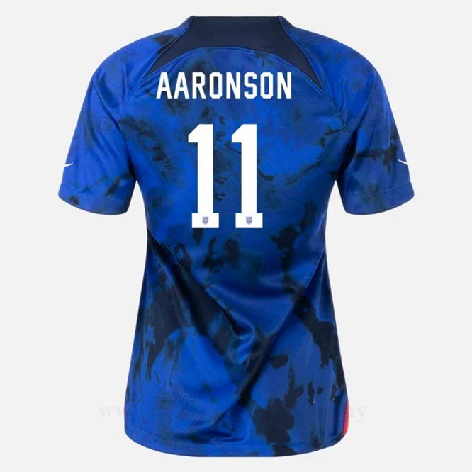 Lacné Futbalove Dresy Dámské USA AARONSON #11 Preč Dres Majstrovstvá sveta 2022