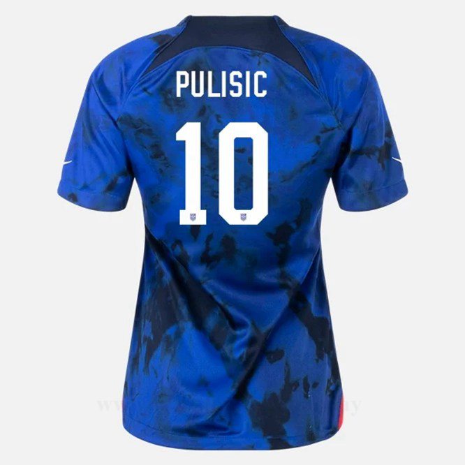 Lacné Futbalove Dresy Dámské USA PULISIC #10 Preč Dres Majstrovstvá sveta 2022